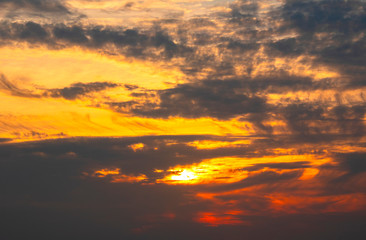 Fototapeta premium Colorful of sunset on sea scape background