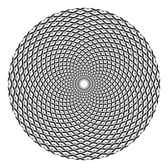 Circle design element. Abstract geometric rotation pattern.