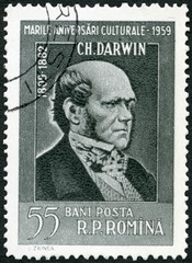 ROMANIA - 1959: shows portrait Charles Darwin (1809-1882), series Portraits