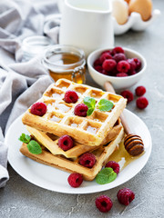  Homemade waffles with berries