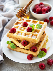  Homemade waffles with berries