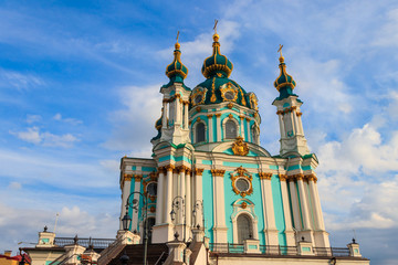 Fototapeta na wymiar Saint Andrew orthodox church in Kyiv, Ukraine