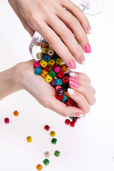 a woman's nail, designed with nail art