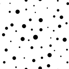 Abstract geometric pattern. Vector seamless black and white circle background. Irregular shapes. Modern stylish dot texture. Trendy print. Swatch. For print, wrapping paper, wallpaper, textile, fabric