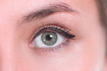 Obraz premium close up. beautiful women eye. macro image