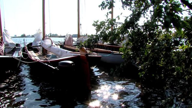 sailing with classic boats on inhore water Friesland The Netherlands