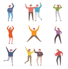 Adorable people character set. flat design style vector graphic illustration.