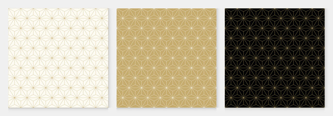 Background pattern seamless cube and triangle abstract gold luxury color geometric vector.