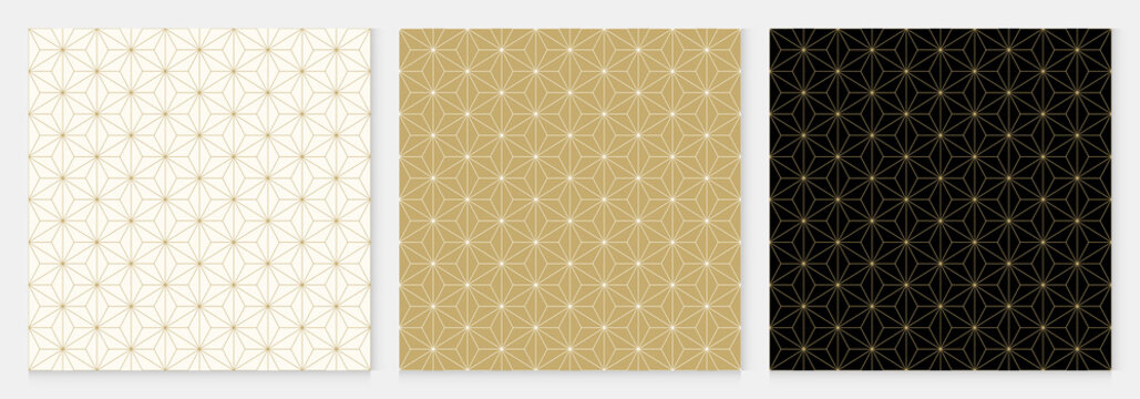Background pattern seamless cube and triangle abstract gold luxury color geometric vector.