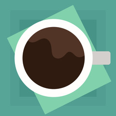 Design business Empty template isolated Minimalist graphic layout template for advertising . Top View of Drinking Cup Filled with Beverage on Color Paper Vector