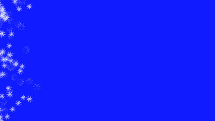 Abstract background with a variety of colorful snowflakes. Big and small.