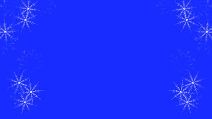 Abstract background with a variety of colorful snowflakes. Big and small.