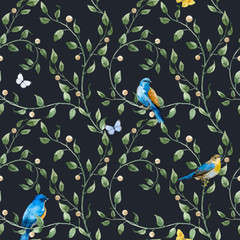 Watercolor floral vector pattern