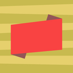 Business concept Empty template copy space isolated Posters coupons promotional material. Blank Color Folded Banner Strip Flat Style Vector for Announcement Poster