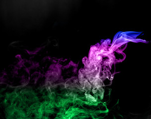 colorful smoke on a black background