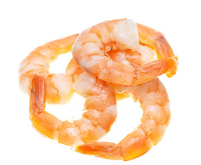 ready shrimp on white background