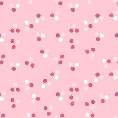 Fototapeta na wymiar Hand drawn vector seamless pattern in cute polka dot style. Pastel tones ornament for fabric and wrapping paper design, for nursery clothes.