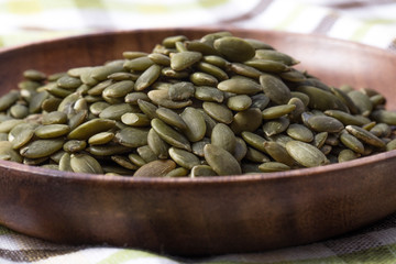 Pumpkin seeds in bowl