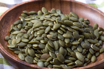 Pumpkin seeds in bowl