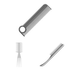Isolated object of brush and hair logo. Set of brush and hairbrush vector icon for stock.