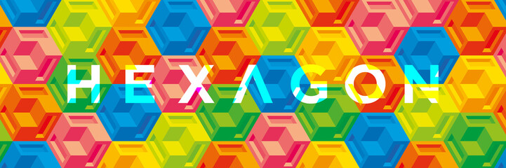 Colorful geometric hexagon backgound