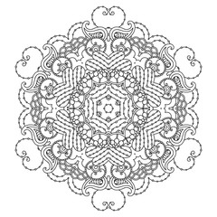 Vector template zentangle mandala for decorating greeting cards, coloring books, art therapy, anti stress, print for t-shirt and textile.