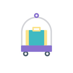 hotel trolley icon vector flat style. holiday icon
