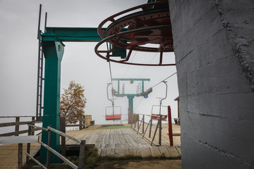 Ski lift in the Carpathians