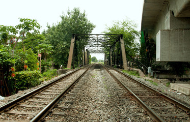 Fototapeta premium Railroad on the Iron Bridge