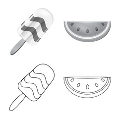 Vector design of equipment and swimming logo. Collection of equipment and activity stock vector illustration.