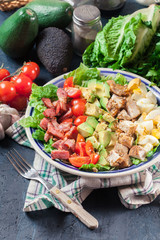 Healthy cobb salad with chicken