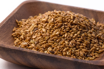 Brown flaxseed, organic food.