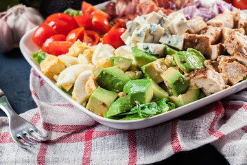 Healthy cobb salad with chicken