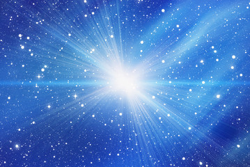 Fototapeta na wymiar white flash on a space stars backgrounds