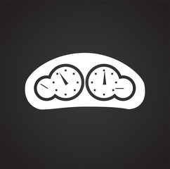 Car dash board icon on black background for graphic and web design, Modern simple vector sign. Internet concept. Trendy symbol for website design web button or mobile app.