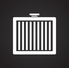 Car coolant radiator icon on black background for graphic and web design, Modern simple vector sign. Internet concept. Trendy symbol for website design web button or mobile app.