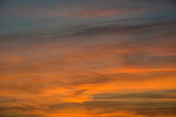 Sky and clouds highlighted after sunset - background