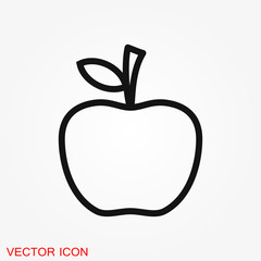 Apple Icon in trendy flat style isolated on background.