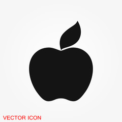 Apple Icon in trendy flat style isolated on background.