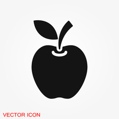 Apple Icon in trendy flat style isolated on background.