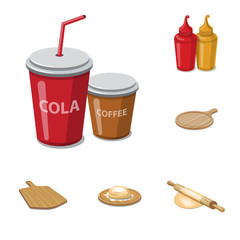 Isolated object of pizza and food icon. Set of pizza and italy vector icon for stock.