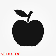 Apple Icon in trendy flat style isolated on background.
