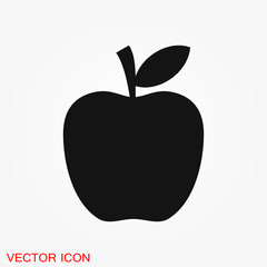 Apple Icon in trendy flat style isolated on background.