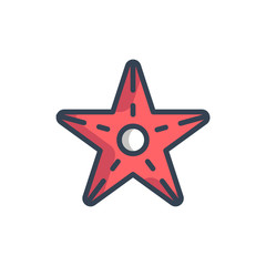 Fototapeta premium sea star icon vector with fill outline style. holiday icon