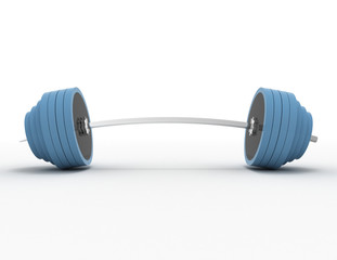 barbell on a white background . 3d rendered illustration