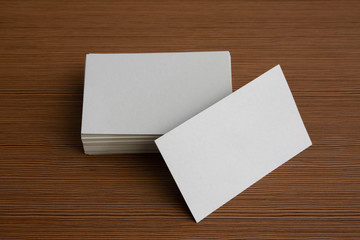 Mockup business card on table background copy space for text.