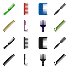 Vector design of brush and hair icon. Set of brush and hairbrush stock vector illustration.