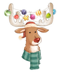 reno de Santa Claus en navidad