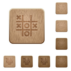 Tic tac toe game wooden buttons