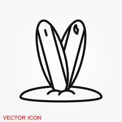 Beach icon vector of vacation and tourism, summer symbol